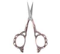 Tijeras de bordado de costura vintage, patrón de flores de acero inoxidable, tijeras de sastre para manualidades, corte de punto de cruz para manualidades, manualidades (Revestimiento de cobre oscuro)