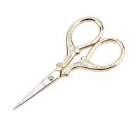 Tijeras de bordado Punto de cruz Tijeras de costura antiguas Acero inoxidable Artículos de costura para el hogar Tijeras Tijeras de costura para el arte de bricolaje Aguja Trabajo de arte(Dorado)