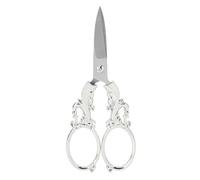 Tijeras de bordar vintage, tijeras de manualidades de acero inoxidable con mango suave, cortador afilado para coser, punto de cruz, tejer, cortar papel (plateado)