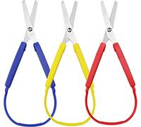 Tijeras de bucle, 3 piezas adaptables de fácil agarre, tijeras de apertura automática, fácil agarre, mango de corte derecho e izquierdo, tijeras de corte adaptativo para niños