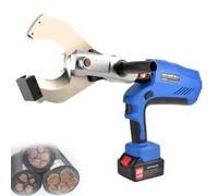 Tijeras de cable hidráulico recargables, herramienta de corte de trinquete eléctrica para cable de cobre Al, pantalla LED, incluye dos baterías