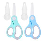 Tijeras de Cerámica para Comida de Bebé - Tijeras Portátiles - Cortador de Comida Saludable con Funda y Estuche - Corta Carne, Pollo, Vegetales y Fruta (Paquete de 2)