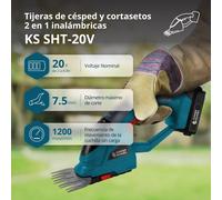 Tijeras de césped y cortasetos 2 en 1 inalámbricas KS SHT-20V