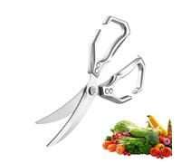 Tijeras de cocina, 2 en 1 tijeras de marisco con cascanueces | Multifunción de acero inoxidable resistente para preparación de pescado, camarones Barbacoa