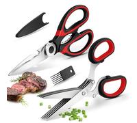 Tijeras de Cocina: Con Tijeras Para Hierbas, Acero Inoxidable Afilado Con Tapa Protectora, Adecuadas Para Cortar Huesos, Pollo, Carne, Pescado, Verduras, Cebollas y Perejil