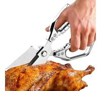 Tijeras De Cocina - Cortador De Acero Inoxidable De 8,94 Pulgadas | Herramienta Con Mango Antideslizante: Hoja Microdentada Resistente Para Aves De Corral, Pollo, Pescado, Corte De Carne, Diseño Ergon