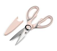 Tijeras de Cocina Multifunción, Profesionales con Funda Protectora, Acero Inoxidable para Pollo, Carne, Verduras, Hierbas y Barbacoa (Rosa)