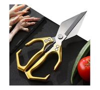 Tijeras de cocina multifuncionales de alta resistencia, tijeras de cocina 2 en 1 con galleta de nuez for cortar carne, mariscos y huesos(Yellow)