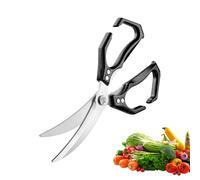 Tijeras de cocina para alimentos, 2 en 1 tijeras de marisco con cascanueces | Tijeras pesadas para preparación de alimentos BBQ Pescado aves de corral Pollo Mariscos Camarones