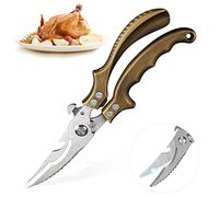 Tijeras de cocina para aves de corral de acero inoxidable, tijeras multiusos, mecanismo de resorte resistente, para pollo, pavo, pescado, verduras, fácil de sostener, regalo para hombres, mujeres