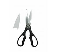 Tijeras de Cocina Profesionales de 20 cm - Fabricadas en Albacete (España) - Acero Inoxidable Multiusos con Abrebotellas y Funda (Negro)