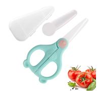 Tijeras de comida para niños, tijeras de cerámica seguras con estuche, accesorios de viaje, utensilios de cocina y utensilios para carne, pasta, verduras, familia, amigos