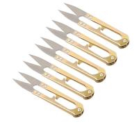 Tijeras de corte de acero inoxidable para costura, punto de cruz, bordado, sastre, hilo en U, para tela, suministros de bricolaje, herramientas, tijeras de metal, 5 unidades
