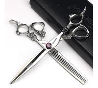 Tijeras de corte de pelo de 6/7 pulgadas, tijeras de corte de pelo de acero inoxidable (7 pulgadas, 2 piezas-A)
