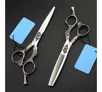 Tijeras de Corte de Pelo, Juego de Tijeras Profesionales de Alta Gama japonesas 440c de 6 Pulgadas, Estilo Retro, para peluquería, Maquillaje, entresacar y Adelgazar.