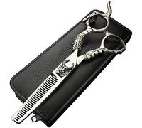 Tijeras de corte de pelo profesionales de 5,5/6 pulgadas, tijeras de corte de pelo afiladas de acero inoxidable, tijeras especiales para peluqueros (Tijeras delgadas de 5,5 pulgadas)