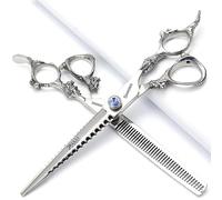 Tijeras de corte de pelo profesionales de 6/7 / 8/9 pulgadas, tijeras de corte de pelo afiladas de acero inoxidable, tijeras especiales para peluqueros (7 pulgadas - 2pc - D)