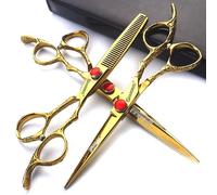 Tijeras de corte de pelo profesionales de 6/7 pulgadas, tijeras de corte de pelo afiladas de acero inoxidable, tijeras especiales para peluqueros. (1, 7 pulgadas - 3pc - C)