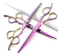 Tijeras de corte de pelo profesionales de 6/7 pulgadas, tijeras de corte de pelo afiladas de acero inoxidable, tijeras especiales para peluqueros. (1, 7 pulgadas - 3pc - B)