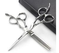 Tijeras de corte de pelo profesionales de 6/7 pulgadas, tijeras de corte de pelo afiladas de acero inoxidable, tijeras especiales para peluqueros. (1, 7 pulgadas - 2pc - D)