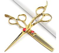 Tijeras de corte de pelo profesionales de 6/7 pulgadas, tijeras de corte de pelo afiladas de acero inoxidable, tijeras especiales para peluqueros. (1, 7 pulgadas - 2pc - B)