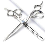 Tijeras de corte de pelo Shuanglong de 7/8/9 pulgadas con diseño de cabeza profesional para estilistas, tijeras de corte de pelo para el hogar, importadas por Japón, tijeras de acero inoxidable 440C