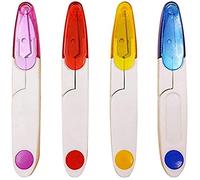 Tijeras de Coser,4 PCS Cortadores de Hilo de Coser en forma de U con Cubierta Seguridad Tijeras de Plástico Pequeñas Tijeras de Punto de Cruz para Bordar a Medida Costura Bricolaje