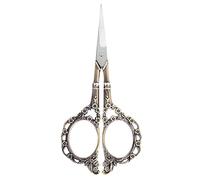 Tijeras de coser de estilo europeo, tijeras de acero inoxidable, tijeras de flor de ciruelo con patrón de flores para bordado de costura(Bronce))