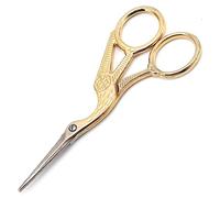 Tijeras de costura de 11,5 cm de acero inoxidable con punta clásica y diseño de grulla, herramientas de bricolaje, tijeras de modista (plata y oro)