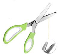 Tijeras de costura profesionales de 24 cm, hojas de acero inoxidable y mangos de plástico, para cortar papel y tela, color verde