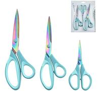 Tijeras de Costura Profesionales - Diferentes Medidas Para Manualidades, Tela y Papelería - Acero Inoxidable (Única, Azul)