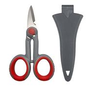 Tijeras de electricista, tijeras de línea trenzada de pesca resistentes con borde dentado, con cubierta protectora, herramienta multiusos para exteriores, para línea de pesca, alambre de cobre, color