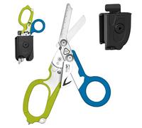 Tijeras de emergencia con cortador de correa y rompevidrios, alicates de tijeras plegables de acero inoxidable, tijeras de rescate para acampar al aire libre, herramientas…