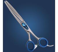 Tijeras de entresacar en acero japonés de 18 cm 7" Elite de GogiPet, gruesa y mate