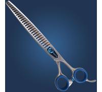 Tijeras de entresacar en acero japonés de 20 cm, 8" Elite de GogiPet, gruesa y mate