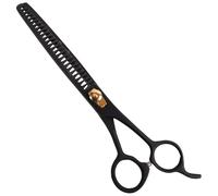 Tijeras de entresacar para perros 22 cm. y 8,5" negra, 25 dientes de tiburón