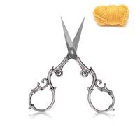 Tijeras de estilo europeo, tijeras de sastre de acero inoxidable, tijeras de coser pequeñas, trabajos de arte, herramienta de bricolaje, herramienta de bordado para coser, (Gris Plata)