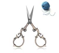 Tijeras de estilo europeo, tijeras de sastre de acero inoxidable, tijeras de coser pequeñas, trabajos de arte, herramienta de bricolaje, herramienta de bordado para coser, (Bronce)