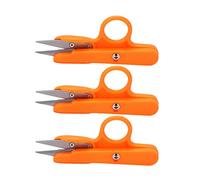 Tijeras de Ganchillo Mini Tijeras de Costura Tijeras de Bordar Pequeñas de Acero Inoxidable Hoja Incisiva Portátil Ligera para Coser Tejer Manualidades Color Naranja 3 Piezas 12 cm