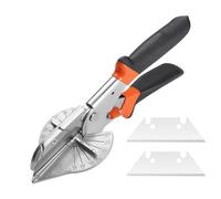 Tijeras de Inglete - Tijeras para recortar madera, Ajustables de 45° a 135° Cortador de Ángulo Múltiple | Herramienta de Mano de Precisión con 2 Cuchillas de Repuesto para Madera Blanda, PVC, PP, Cana