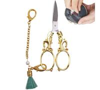 Tijeras de lujo,Tijeras para tejer - de costura vintage,Tijera europea retro con cadena, herramienta de bordado de tijeras de para costura y ganchillo