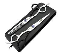 Tijeras de mano izquierda moradas sharonds de 6 pulgadas tijeras para herramientas de modelado de acero 440c de Japón (6 pulgadas y 2 piezas-C)