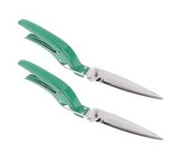 Tijeras de mano para césped, hoja de acero templado de 13 pulgadas, cabeza giratoria que se bloquea en su lugar para un ángulo ideal, resorte automático para menos fatiga de la mano, bloqueo de