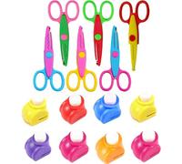 Tijeras de Manualidades Para Niños, Tijera Zig Zag en Una Variedad de Divertidos Patrones, Incluyendo 6 Tijeras de Encaje Para Niños y 8 Perforadores en Relieve