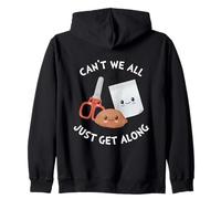 Tijeras de Papel Kawaii Rock Funny Can't We All Just Get Along Sudadera con Capucha