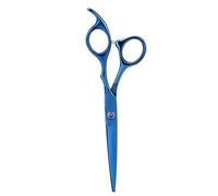 Tijeras de peluquería,acero inoxidable profesional 6.7 pulgadas,corte corte de cabello,tijeras para cabello,adecuado para familias/mascotas/salón peluquería profesional(Cizalla plana azul)