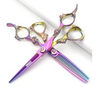 Tijeras de peluquería de 5,5 pulgadas y 6 pulgadas, color morado