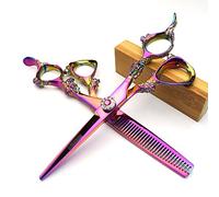 Tijeras de peluquería de 5,5 pulgadas y 6 pulgadas, color morado