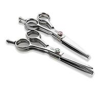 Tijeras de peluquería Juego de corte de cabello de tijera de peluquero 6.0 pulgadas dientes planos doble tijeras personalidad peluquería tijeras peluquería tijeras planas + dientes doble uso Set de ti