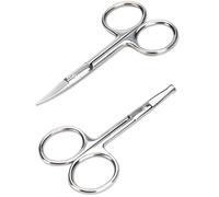 Tijeras de peluquería para hombres y mujeres, para cejas, pelo de nariz, bigote, barba, pestañas, kit de recorte de oído, puntas de seguridad curvadas y redondeadas para cortar el pelo
